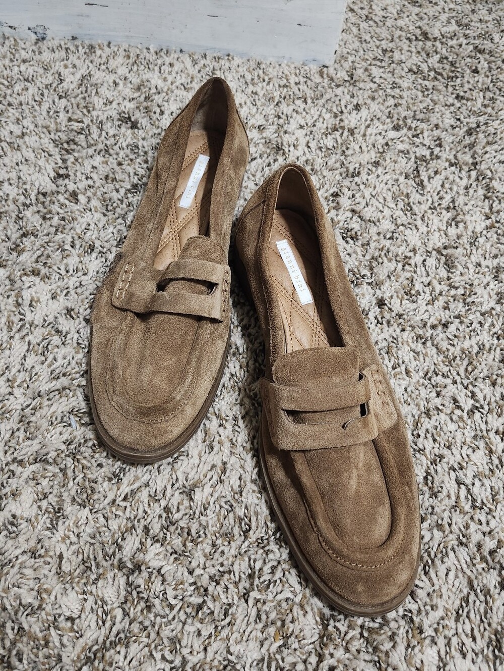 Gianni Bini Tan Suede Penny Loafers